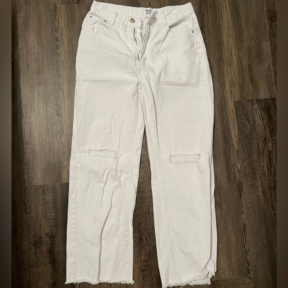 white wide leg jeans